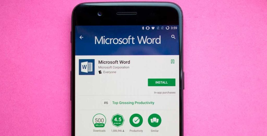 Aplicación móvil de Word