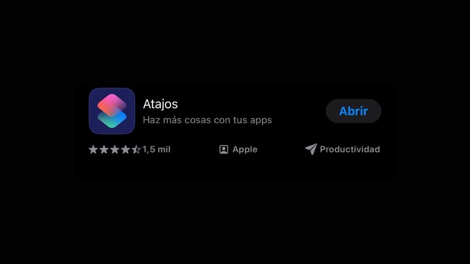 acceder a la app atajos a través de la app store
