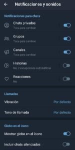 Función numero 3 de Telegram: Personaliza tus notificaciones. Paso 2 Elegir entre chat grupo o canal