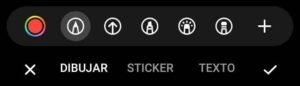 Funcion 6. Telegram como editor de video. En la imagen se muestra las funciones de dibujar, sticker y texto