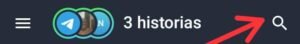 Función de Telegram numero 7 de Telegram + Copilot. Paso 1. Icono buscador