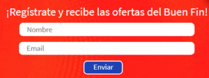 Captura del formulario para el registro en el Buen Fin Telcel 2025